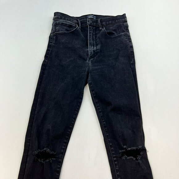 Abercrombie & Fitch Womens Distressed Skinny Jeans Faded Black Size 4s/27 - Picture 2 of 8